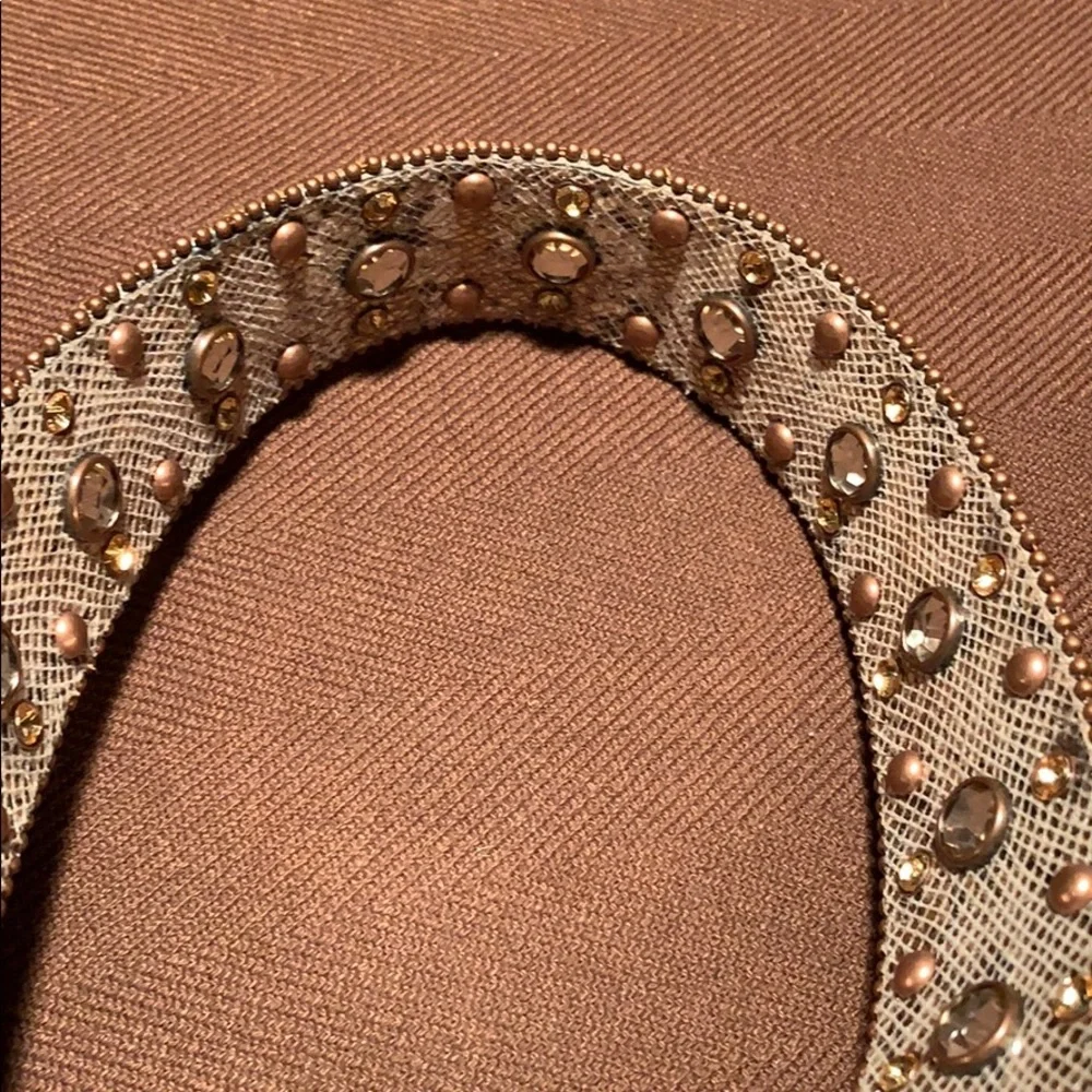 Leather bedazzled embellished belt worn once